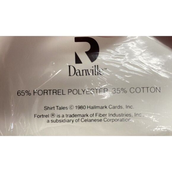 NOS NEW 1980 Shirt Tales 3 Piece Twin Set Flat Fitted Sheet Pillowcase Danville - Picture 5 of 7